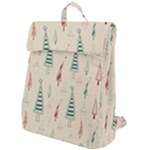 Trees Christmas Holiday Pattern Flap Top Backpack