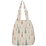 Trees Christmas Holiday Pattern Center Zip Backpack