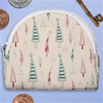 Trees Christmas Holiday Pattern Horseshoe Style Canvas Pouch