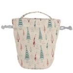 Trees Christmas Holiday Pattern Drawstring Bucket Bag