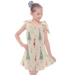 Trees Christmas Holiday Pattern Kids  Tie Up Tunic Dress