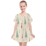 Trees Christmas Holiday Pattern Kids  Smock Dress