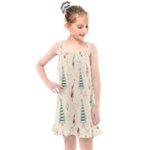 Trees Christmas Holiday Pattern Kids  Overall Dress