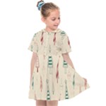 Trees Christmas Holiday Pattern Kids  Sailor Dress