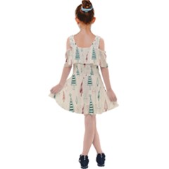 Kids  Shoulder Cutout Chiffon Dress 