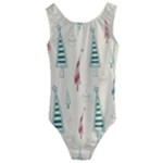 Trees Christmas Holiday Pattern Kids  Cut-Out Back One Piece Swimsuit