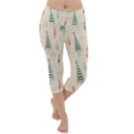 Trees Christmas Holiday Pattern Lightweight Velour Capri Yoga Leggings