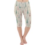 Trees Christmas Holiday Pattern Lightweight Velour Cropped Yoga Leggings