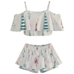 Trees Christmas Holiday Pattern Kids  Off Shoulder Skirt Bikini