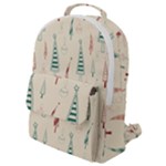 Trees Christmas Holiday Pattern Flap Pocket Backpack (Small)