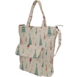 Trees Christmas Holiday Pattern Shoulder Tote Bag