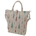 Trees Christmas Holiday Pattern Buckle Top Tote Bag