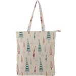 Trees Christmas Holiday Pattern Double Zip Up Tote Bag