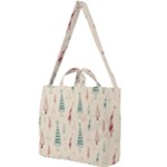 Trees Christmas Holiday Pattern Square Shoulder Tote Bag