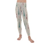 Trees Christmas Holiday Pattern Kids  Lightweight Velour Leggings