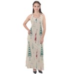 Trees Christmas Holiday Pattern Sleeveless Velour Maxi Dress