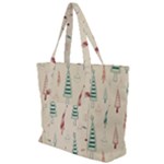 Trees Christmas Holiday Pattern Zip Up Canvas Bag