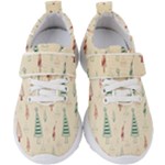 Trees Christmas Holiday Pattern Kids  Velcro Strap Shoes