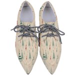 Trees Christmas Holiday Pattern Pointed Oxford Shoes