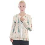 Trees Christmas Holiday Pattern Casual Zip Up Jacket