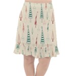 Trees Christmas Holiday Pattern Fishtail Chiffon Skirt