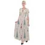 Trees Christmas Holiday Pattern Half Sleeves Maxi Dress