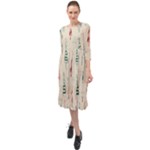 Trees Christmas Holiday Pattern Ruffle End Midi Chiffon Dress