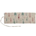 Trees Christmas Holiday Pattern Roll Up Canvas Pencil Holder (M)