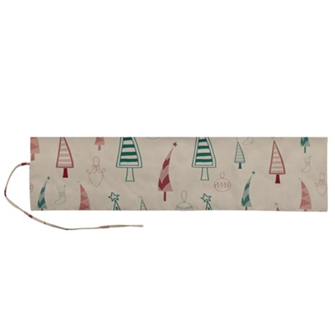 Trees Christmas Holiday Pattern Roll Up Canvas Pencil Holder (L) from ArtsNow.com