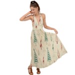 Trees Christmas Holiday Pattern Backless Maxi Beach Dress