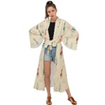 Trees Christmas Holiday Pattern Maxi Kimono