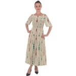 Trees Christmas Holiday Pattern Shoulder Straps Boho Maxi Dress 