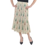 Trees Christmas Holiday Pattern Midi Mermaid Skirt