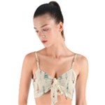 Trees Christmas Holiday Pattern Woven Tie Front Bralet