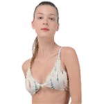 Trees Christmas Holiday Pattern Knot Up Bikini Top