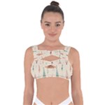 Trees Christmas Holiday Pattern Bandaged Up Bikini Top