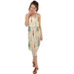 Trees Christmas Holiday Pattern Waist Tie Cover Up Chiffon Dress