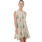 Trees Christmas Holiday Pattern Frill Swing Dress