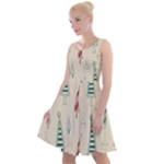 Trees Christmas Holiday Pattern Knee Length Skater Dress