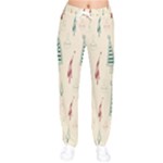 Trees Christmas Holiday Pattern Women Velvet Drawstring Pants