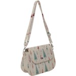 Trees Christmas Holiday Pattern Saddle Handbag