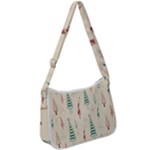 Trees Christmas Holiday Pattern Zip Up Shoulder Bag