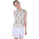 Trees Christmas Holiday Pattern Women s Sleeveless Sports Top