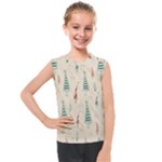 Trees Christmas Holiday Pattern Kids  Mesh Tank Top