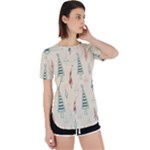 Trees Christmas Holiday Pattern Perpetual Short Sleeve T-Shirt