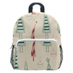 Trees Christmas Holiday Pattern Kids  Age 5-10 Lightweight School Backpack with Side Pockets