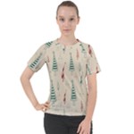 Trees Christmas Holiday Pattern Women s Sport Raglan T-Shirt