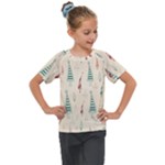 Trees Christmas Holiday Pattern Kids  Mesh Piece T-Shirt