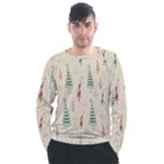 Trees Christmas Holiday Pattern Men s Long Sleeve Raglan T-Shirt