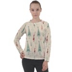 Trees Christmas Holiday Pattern Women s Long Sleeve Raglan T-Shirt